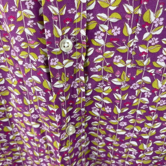 Men's Epaulet Los Angeles Floral Button Front Shirt Purple Large - Picture 2 of 4